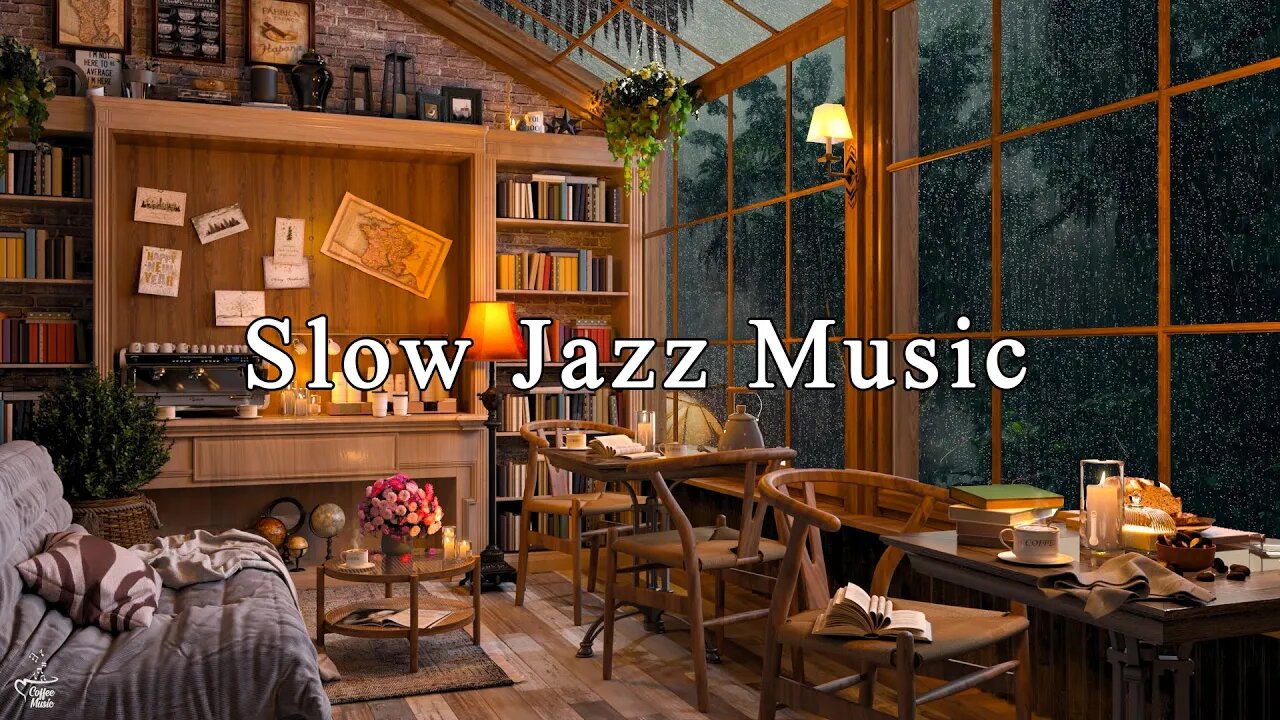 Slow Jazz Music & Cozy Coffee Shop Ambience ☕ Relaxing Jazz Instrumental Music for Relaxation, Study