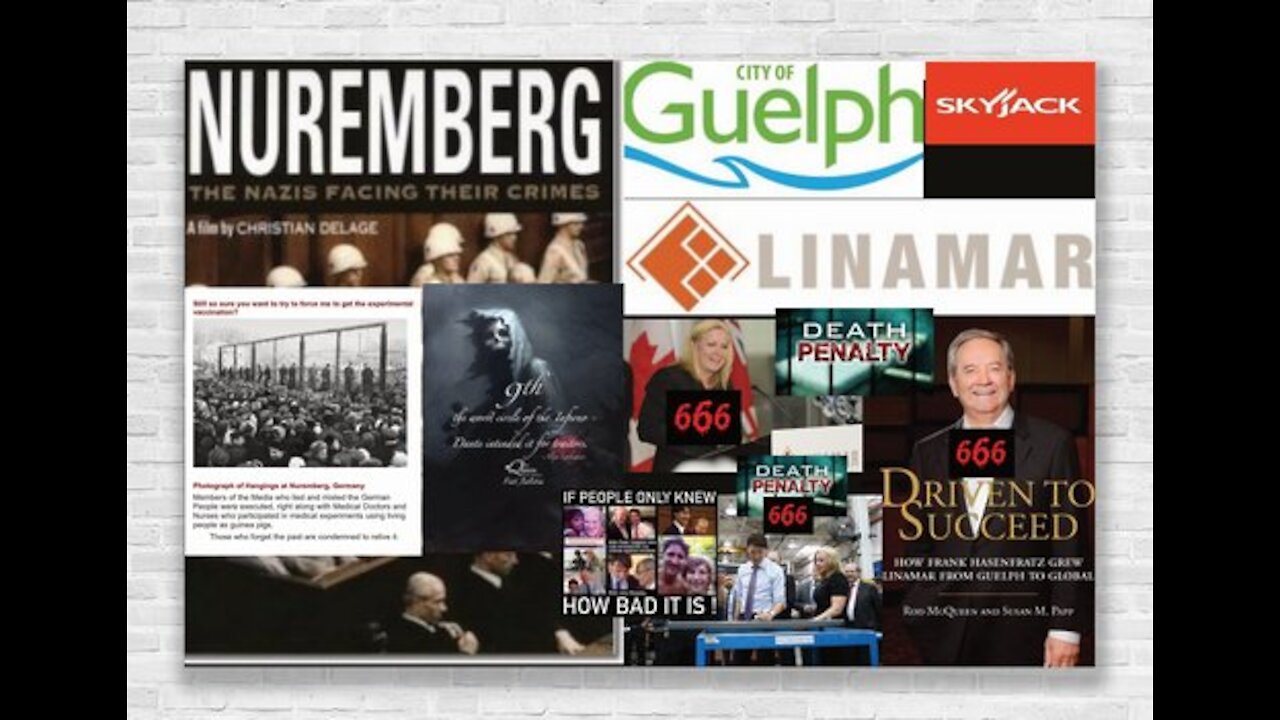 2021 CANADA NUREMBURG DIGITAL EVIDENCE VIDEO * 666 *1%* satanic*lucifarian*freemasons*jesuits CANADIAN TRAITORS*CRIMINALS*COWARDS linamar corporation - frank linda hassenfratz * 666 *75%* 4TH REICH NAZIS CANADIAN TRAITORS CRIMINALS COWARDS guelph police