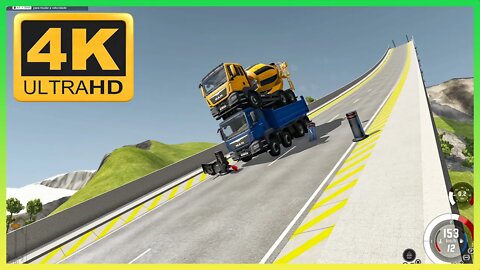 TruckFails | Trucks Man TGS vs Bollards #182 | BeamNG.Drive |TrucksFails