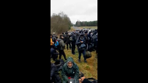 Large numbers of migrants gather on the border with Belarus 2