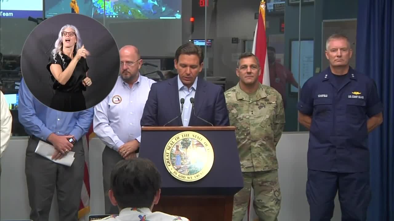 Gov. Ron DeSantis speaks from Tallahassee ahead of Hurricane Idalia