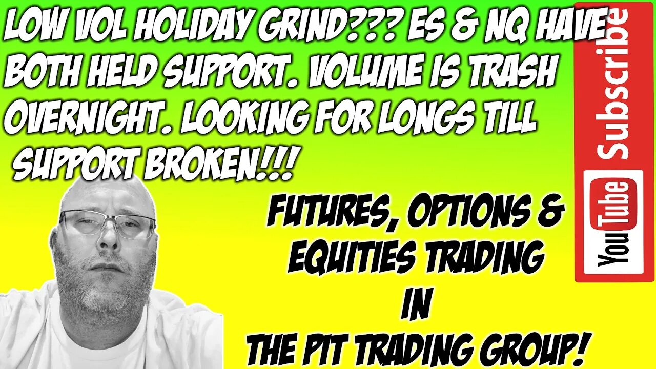 Turkey Day Slow Low Vol Grind - ES NQ Futures Premarket Trade Plan - The Pit Futures Trading