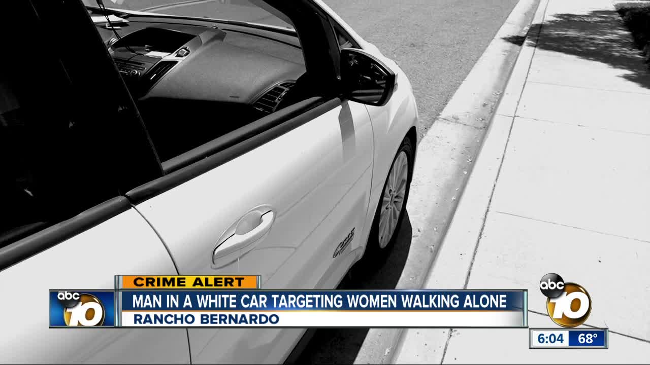 'Man in a white car' targeting women walking alone