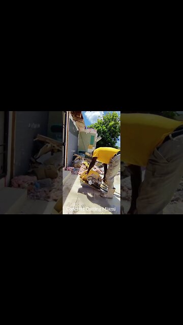 Cutting concrete driveway