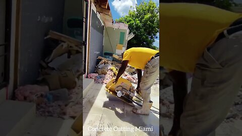 Cutting concrete driveway