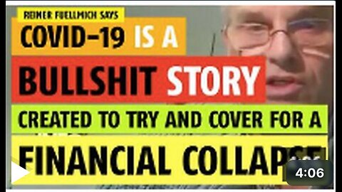 COVID-19 is a bullshit story to cover for a coming financial collapse says Reiner Fuellmich