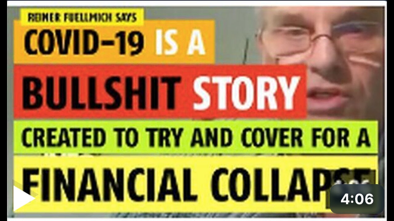 COVID-19 is a bullshit story to cover for a coming financial collapse says Reiner Fuellmich