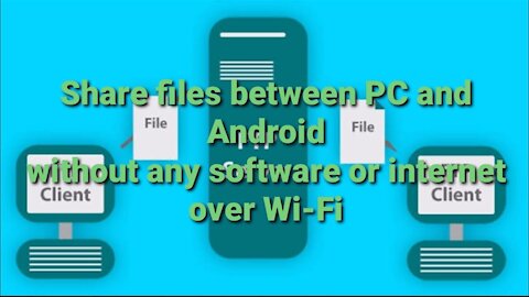 Share files between PC and Android without any software(on PC) or internet over Wi-Fi using FTP