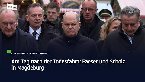 Am Tag nach der Todesfahrt: Faeser und Scholz in Magdeburg