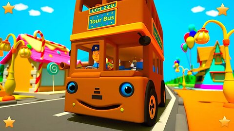 Brown Wheels on the Bus | Kindergarten Nursery Rhymes & Songs for Kids