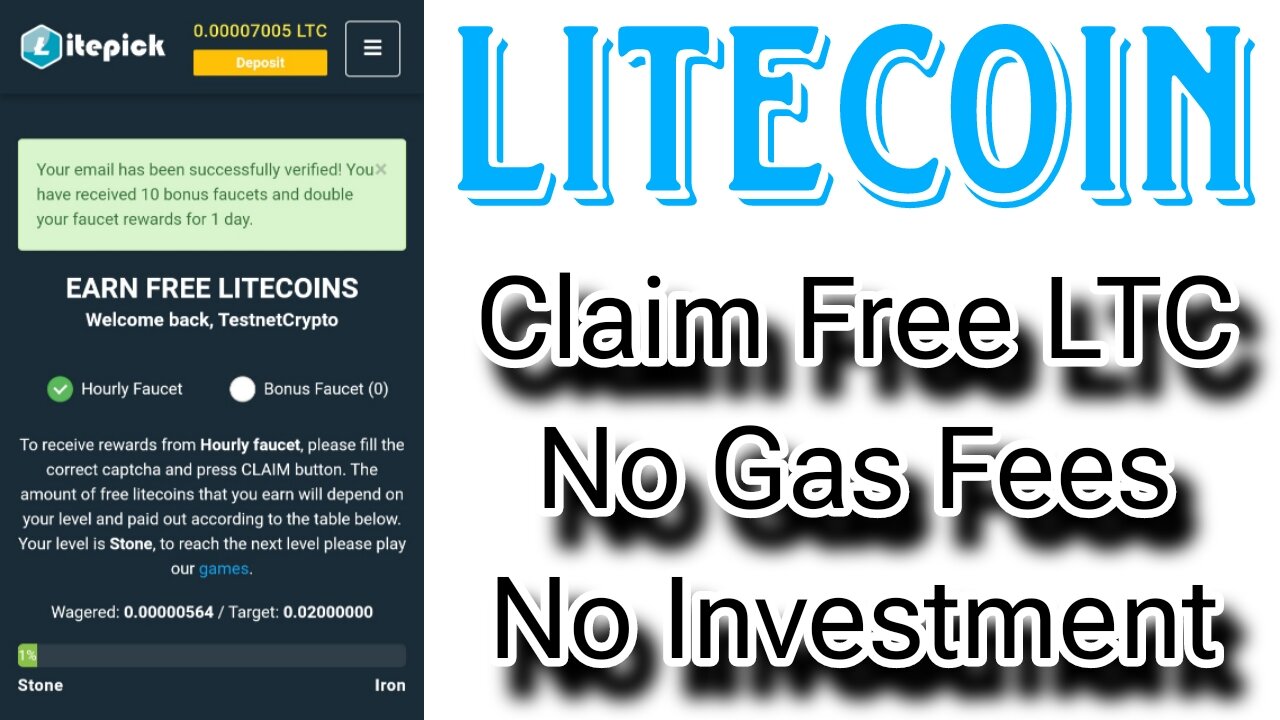 LITEPICK.IO | CLAIM FREE LITECOIN HOURLY | LITECOIN ( LTC ) FREE CLOUD MINING