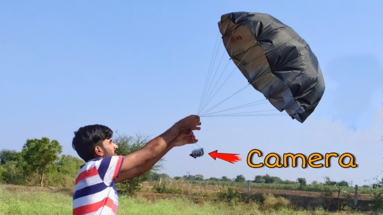 We Made Umbrella Parachute And put Camera on it - Experiment