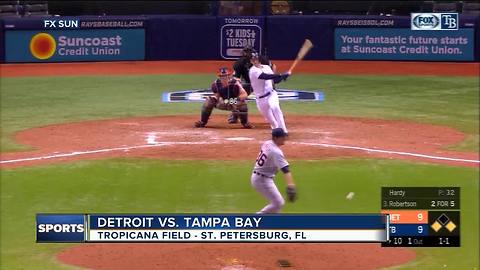 Daniel Robertson's RBI single in 10th inning lifts Tampa Bay Rays over Detroit Tigers 10-9