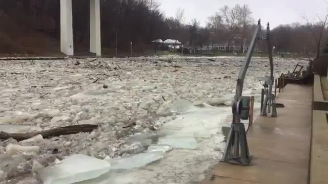 Rocky River ice jam causes flooding concerns