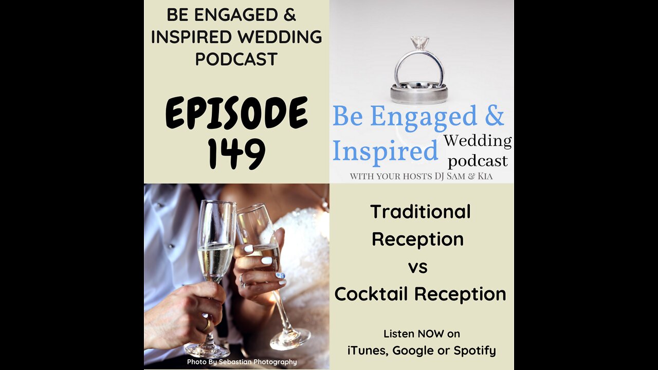 Be Engaged and Inspired Wedding Podcast Episode 149: Traditional Reception vs Cocktail Reception