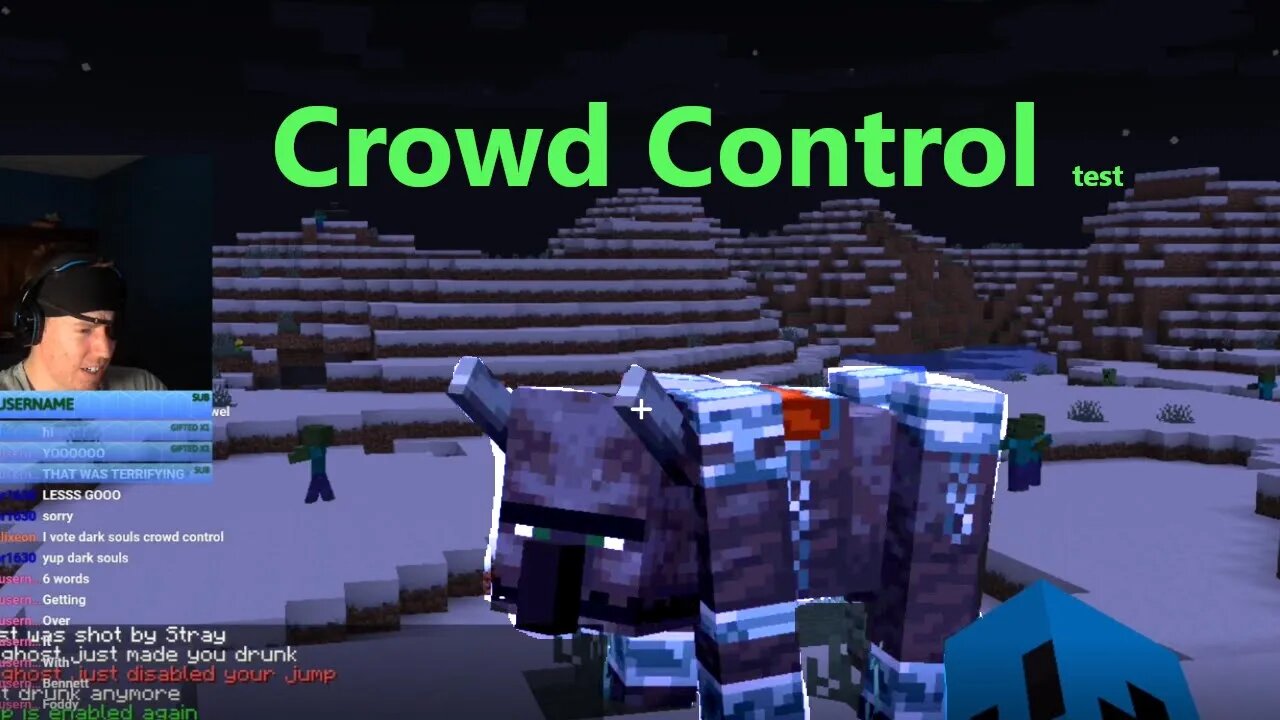 Minecraft Crowd Control test stream with Punishment Wheel