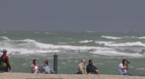 Strong winds bring rough surf and beach erosion