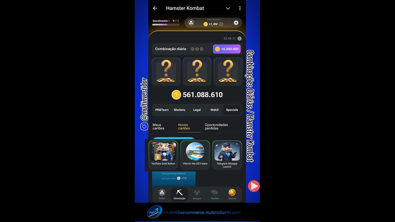 Hamster 🐹 Kombat (Combinações Diárias) 24/07/24.