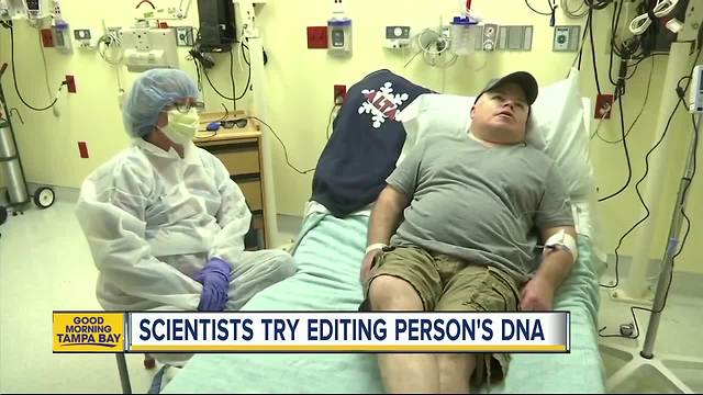 U.S. scientists try 1st gene editing in the body to change a person's DNA to cure a disease