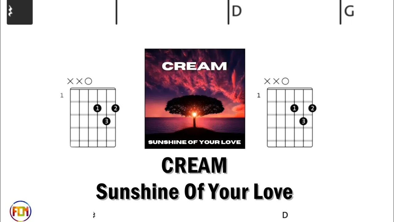 CREAM Sunshine Of Your Love - Guitar Chords & Lyrics HD