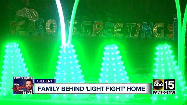 Gilbert family's holiday display premieres on Light Fight