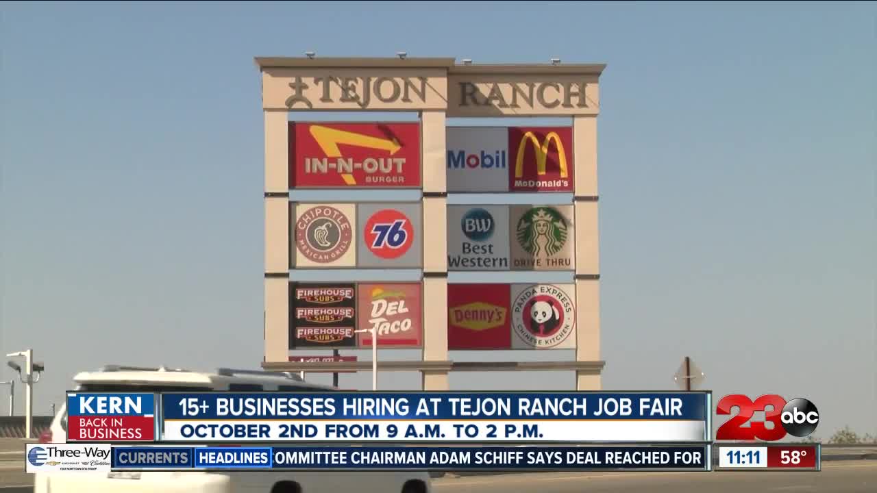 15+ business hiring during Tejon Ranch Commerce Center job fair Wednesday