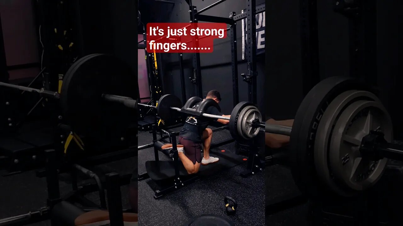 365lb Bulgarian Split Squats (1 finger Hatfield Variation) #shorts #strongman #strength #legday #gym