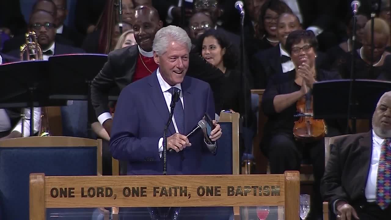 WATCH: President Bill Clinton speaks at Aretha Franklin's funeral