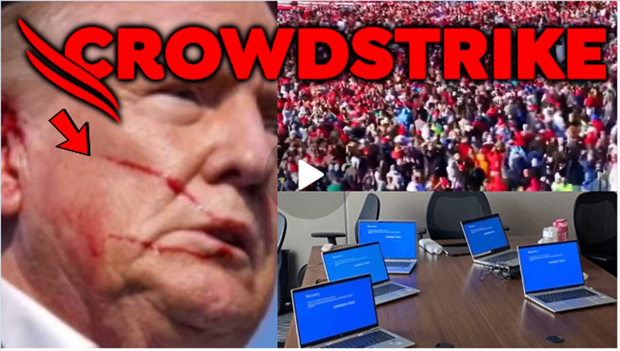 Why Does The Blood On Trump's Face Look Just Like The CrowdStrike Logo! (Worldwide Computer Outage)