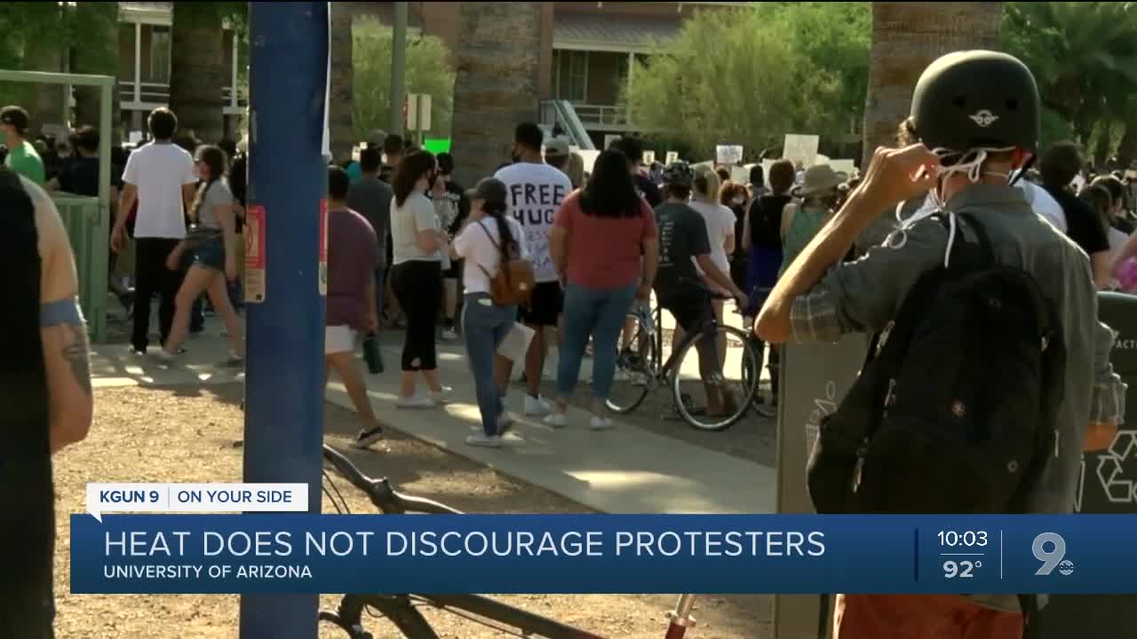 UArizona protest takes place despite triple digit heat