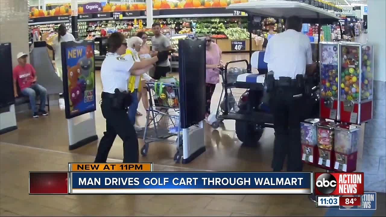 Florida man drives golf cart into Walmart as deputies chase him with a Taser