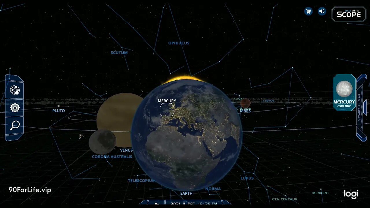 MONEO | #SolarSystemScope #Stellarium 🌞☾ Mercury ☥ #UnOcculted