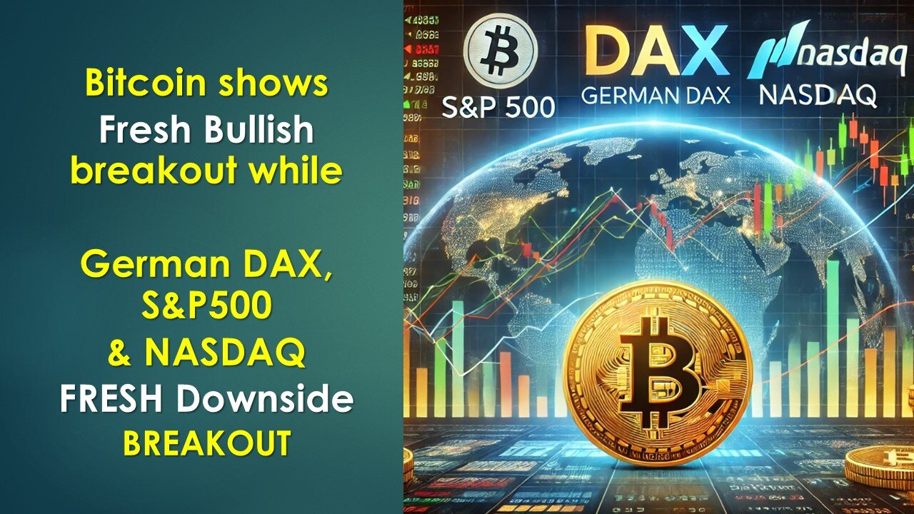 Fresh BULLISH breakout for Bitcoin but BEARISH breakouts for the German DAX, S&P500 and the NASDAQ