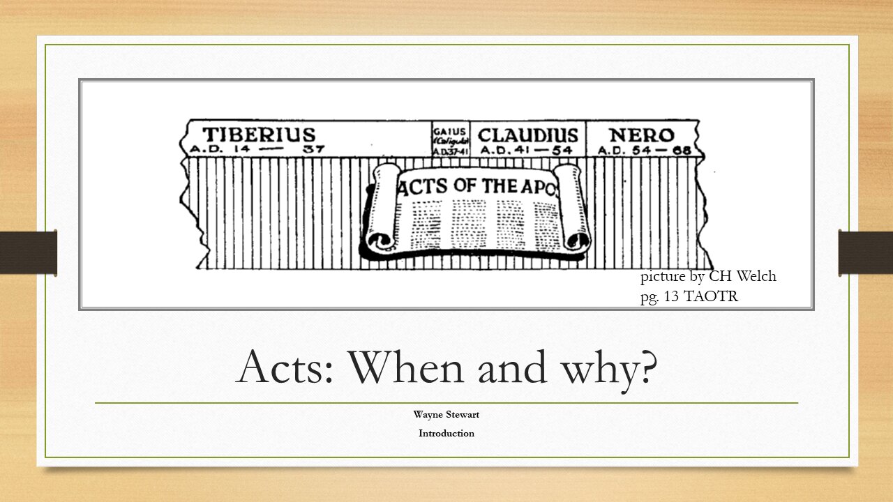 Acts - An Introduction