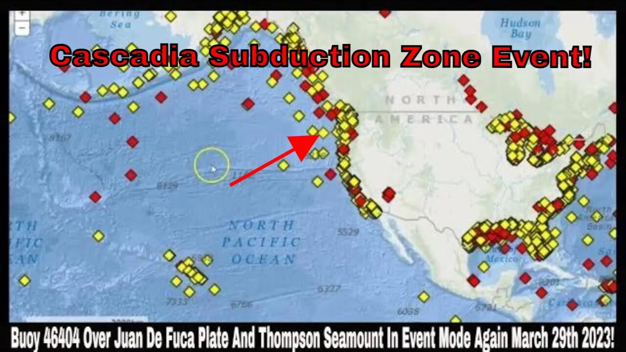 Buoy 46404 Over Juan De Fuca Plate And Thompson Seamount In Event Mode Again March 29th 2023!