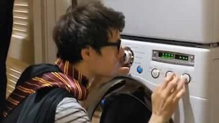 Young wizards interpret Harry Potter soundtrack using washing machine