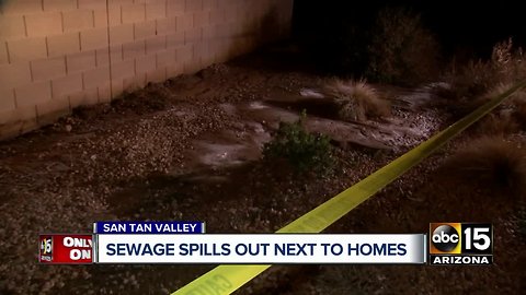 Sewage spills out near homes in San Tan Valley