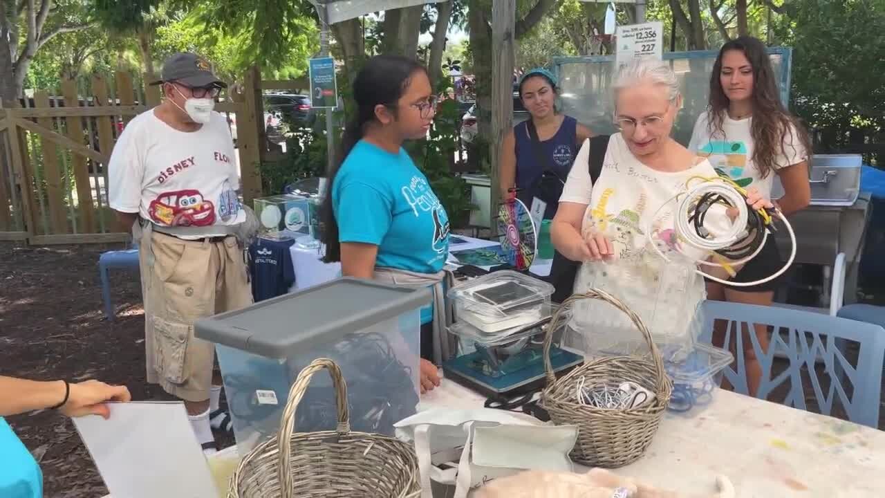 Young Gumbo Limbo group members collect electronic waste