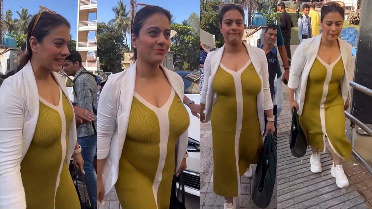 Bombastic 😱😲 Kajol Flaunts Her Huge Bombastic Figur In Bodycon Outfit Arrives For Bhola Screening