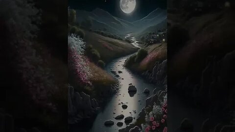 #moon #nightsky #river - Night Desert