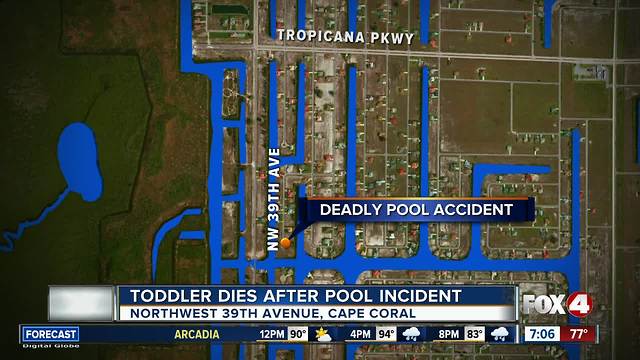 Toddler dies in pool accident