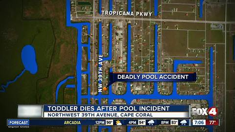 Toddler dies in pool accident