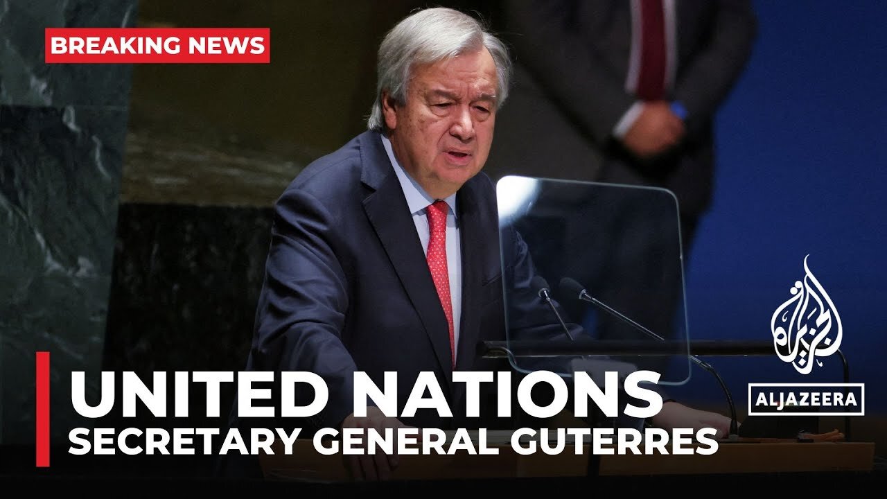 UN Secretary General Antonio Guterres holds news conference regarding latest on Gaza-Israel war