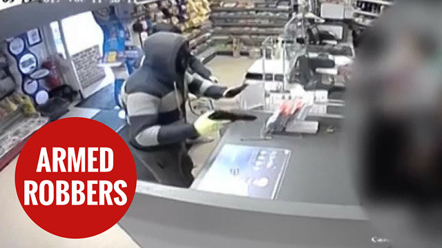 Armed robbers hold up post office and newsagent to steal just over £1,000