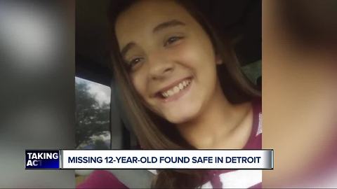 Missing 12-year-old Roseville girl found safe in Detroit