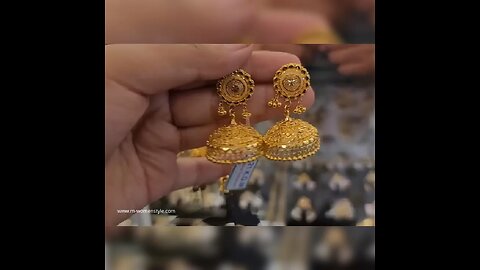 gold jhumka design#