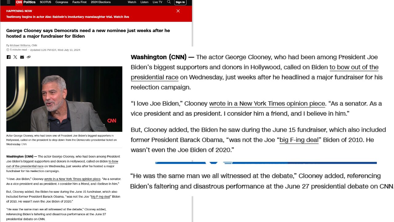 George Clooney says Democrats need a new nominee weeks after hosting major fundraiser for Biden