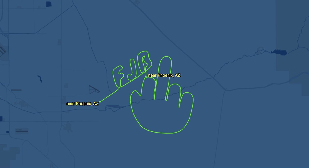 Pilot Flies Plane in "FJB" Flight Pattern Over Skies of Arizona then Flips the Bird in Final Touch