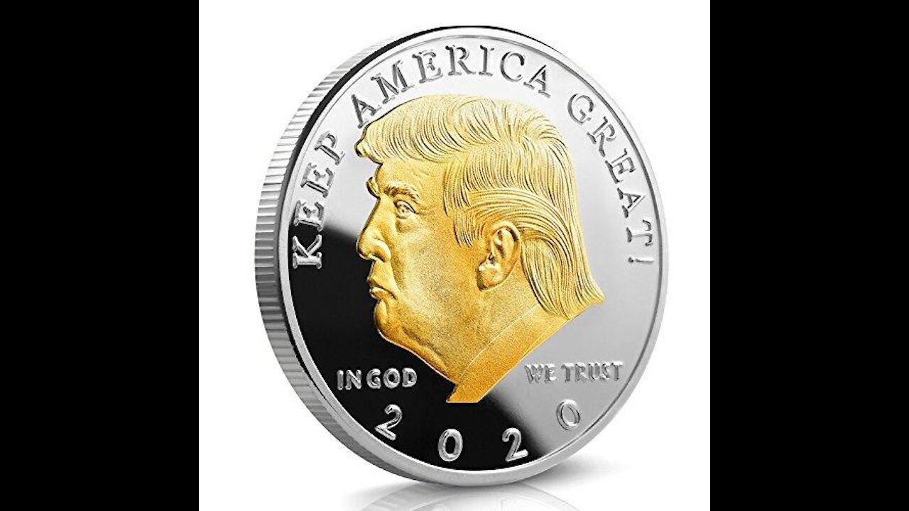 GOLD AND SILVER PLATED TRUMP COIN