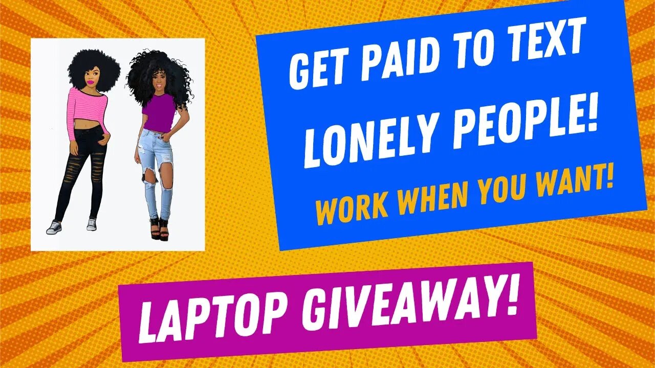 Get Paid to Text Lonely People + Laptop Giveaway!!! Work From Home Side Hustle!!! #remotework